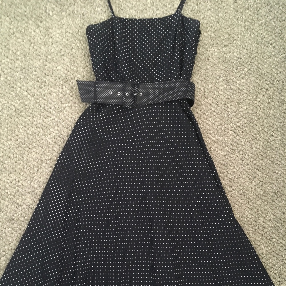 🌺 Jake’s Black White Polka Dot Cocktail Dress